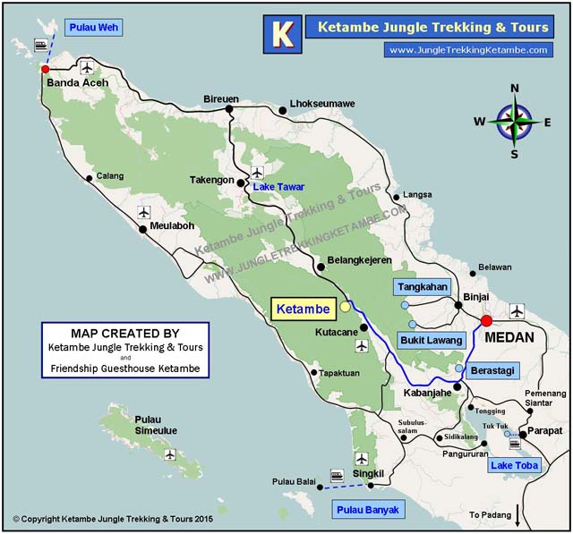 Map of Aceh and North Sumatra